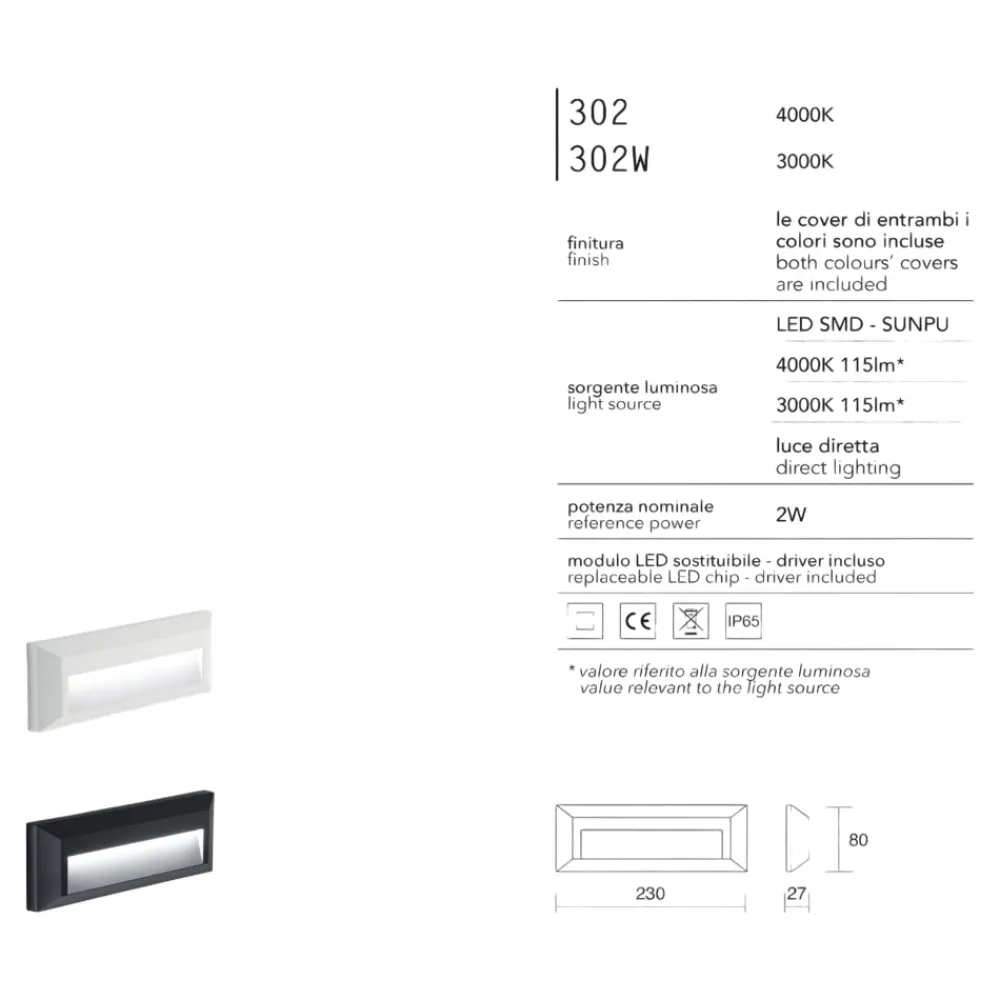Segnapasso Led-IsyLuce Segnapasso led 2w 4000k da esterno bianco antracite