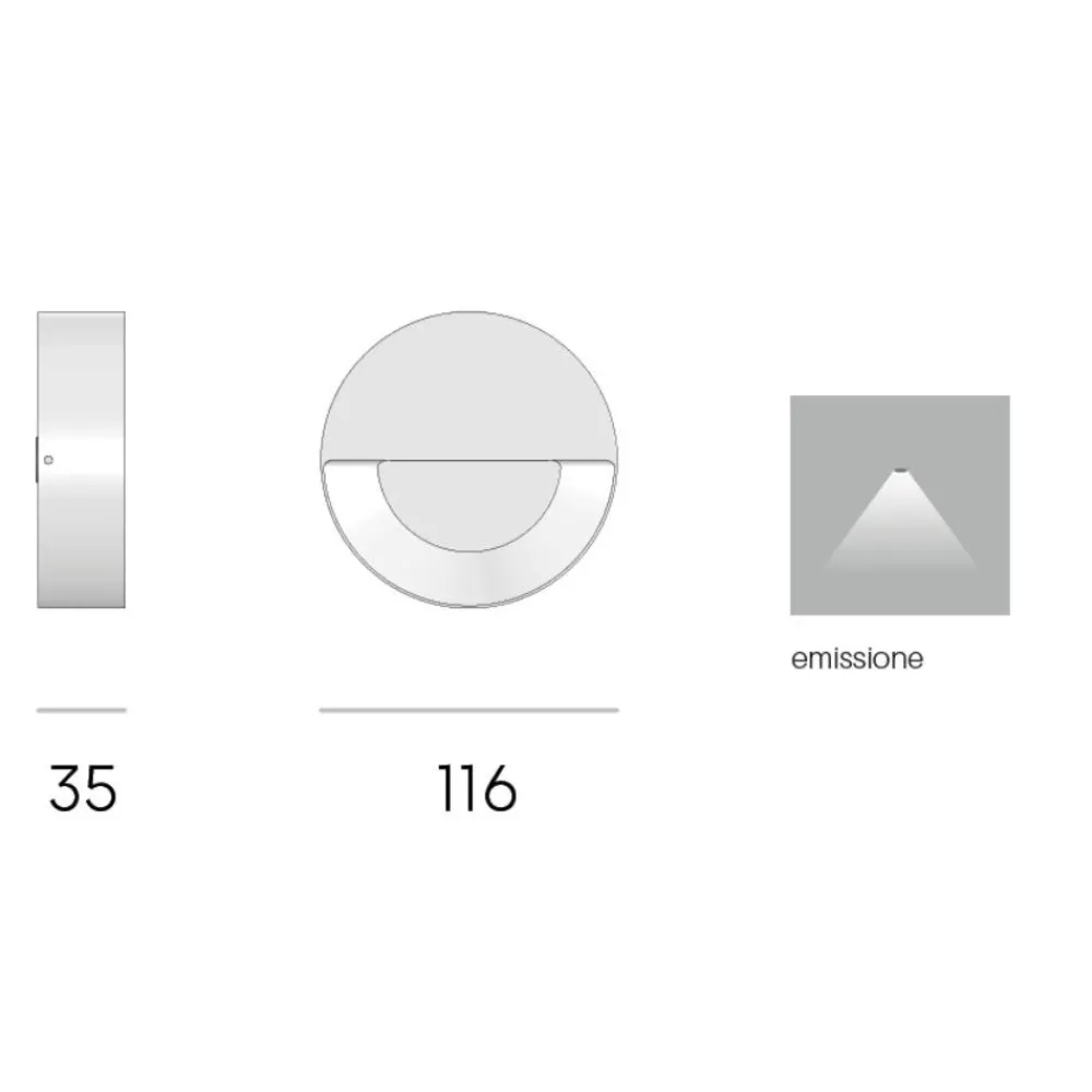 Segnapasso Led-Selezionato da Mazzolaluce Segnapasso led da esterno a parete rotondo bianco led 6w 3000k