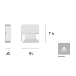 Segnapasso Led-Selezionato da Mazzolaluce Segnapasso led da esterno grigio led 6w 3000k quadrato ip65