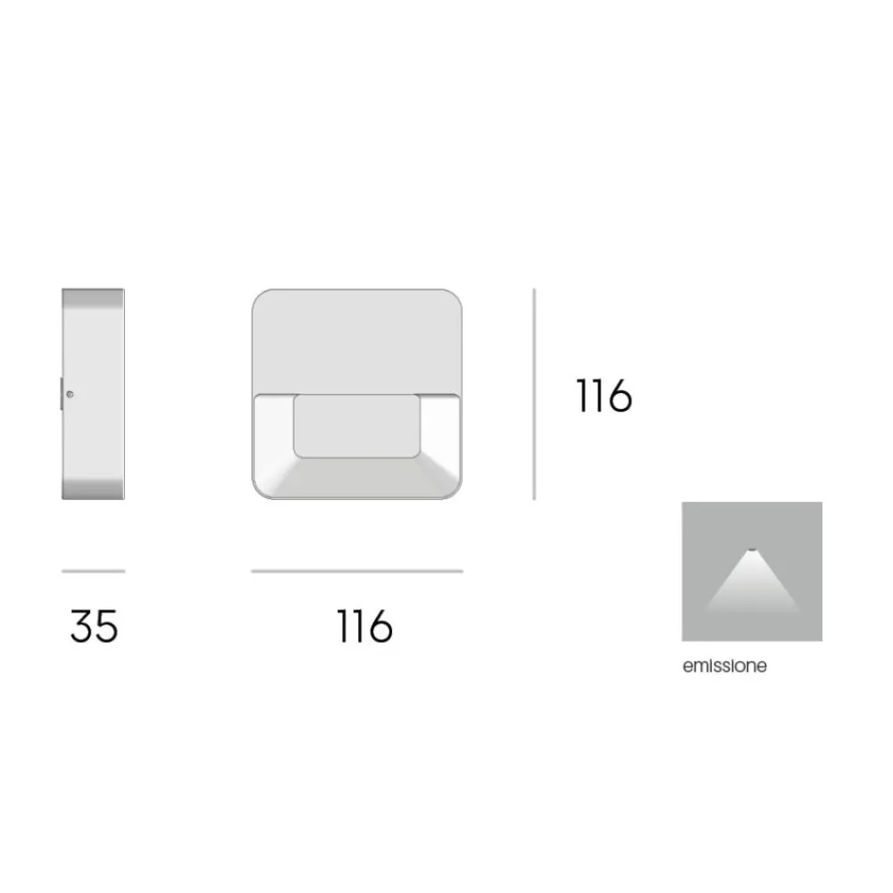 Segnapasso Led-Selezionato da Mazzolaluce Segnapasso led da esterno grigio led 6w 3000k quadrato ip65