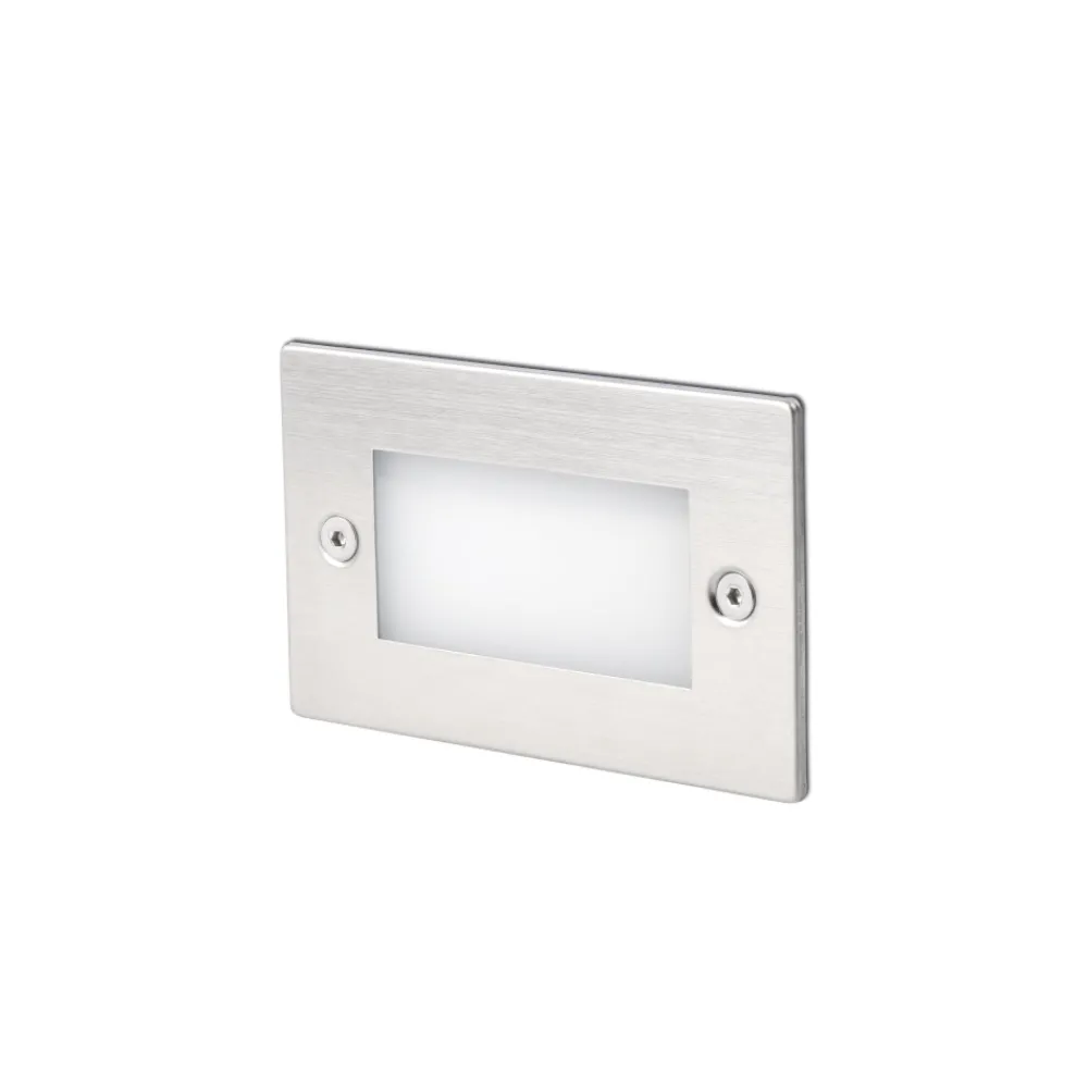 Segnapasso Led-Selezionato da Mazzolaluce Segnapasso led da esterno 1w 3000k ip65 incasso parete acciaio inox rettangolare
