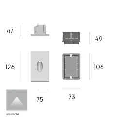 Segnapasso Led-Selezionato da Mazzolaluce Segnapasso led da incasso a parete per esterno bianco 3w 3000k