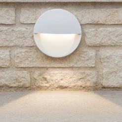 Segnapasso Led-Selezionato da Mazzolaluce Segnapasso led per esterno bianco rotondo da incasso a parete