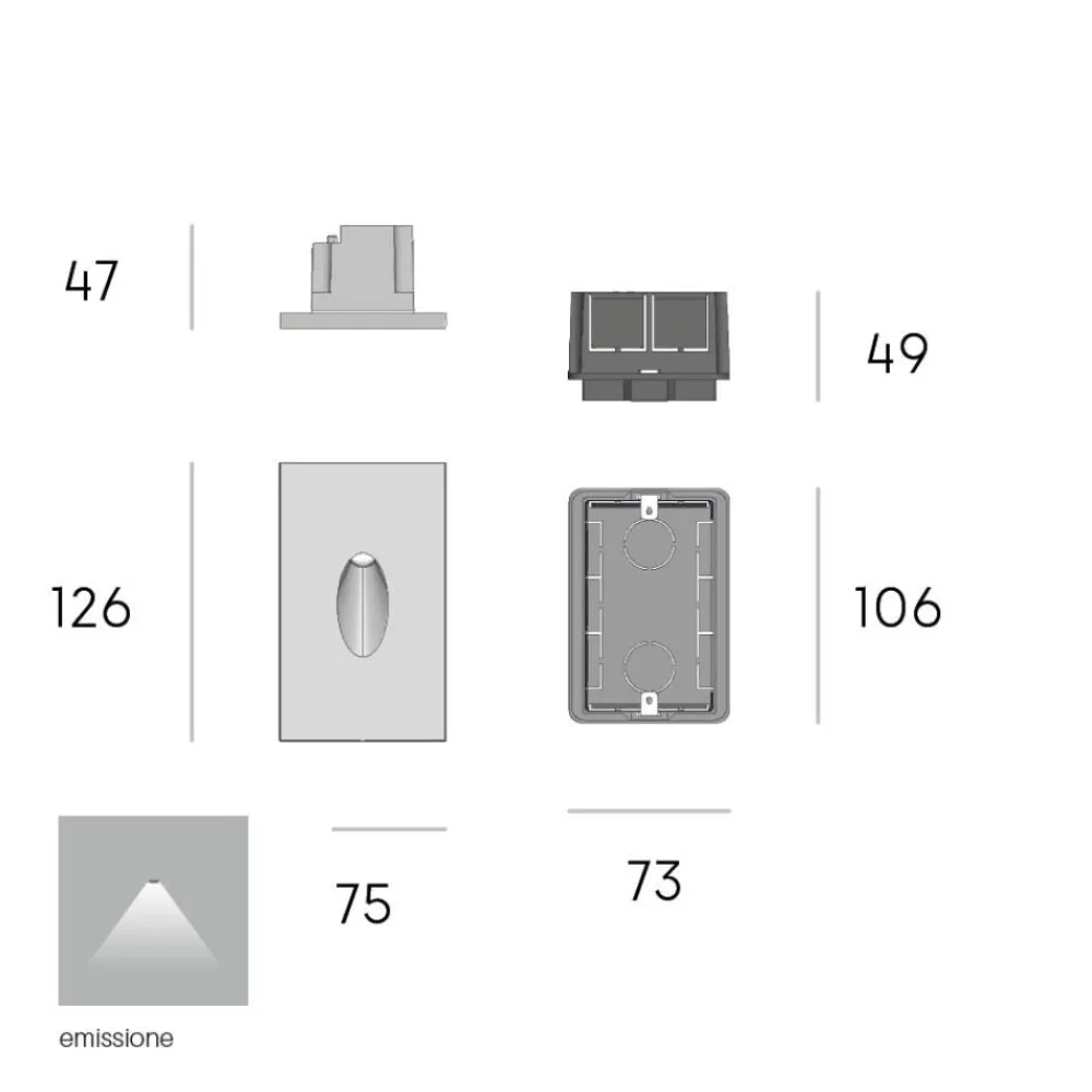 Segnapasso Led-Selezionato da Mazzolaluce Segnapasso led per esterno da incasso a parete grigio 3w 4000k