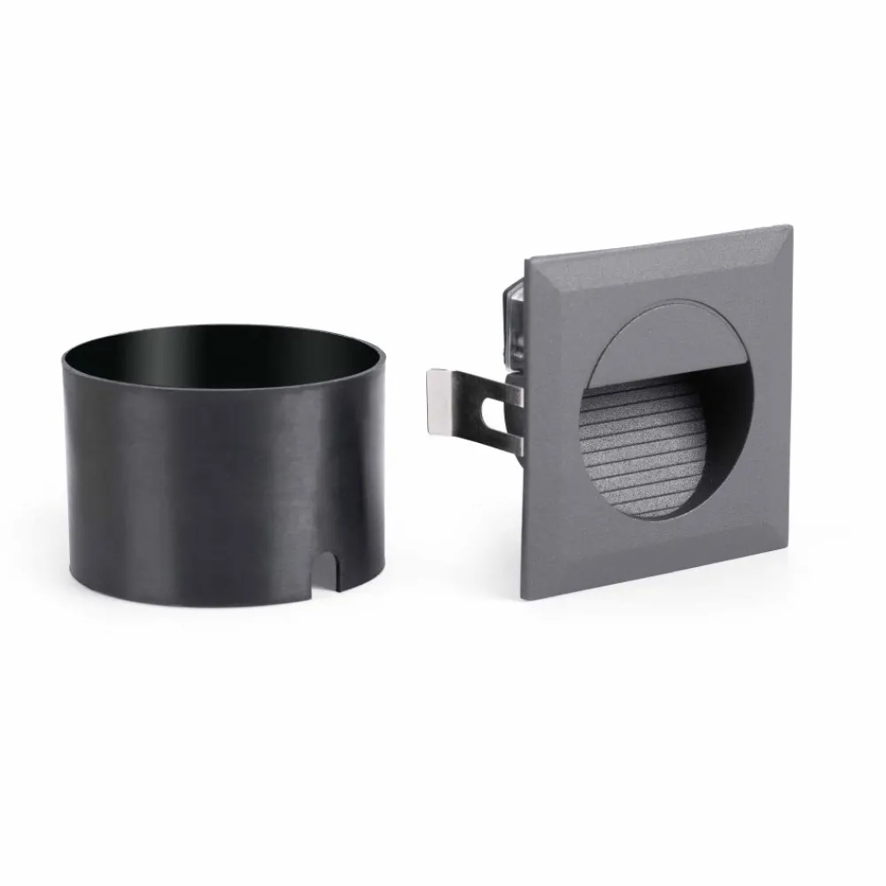 Segnapasso Led-Selezionato da Mazzolaluce Segnapasso led per esterno 1,2w 4000k antracite incasso parete ip44 quadrato