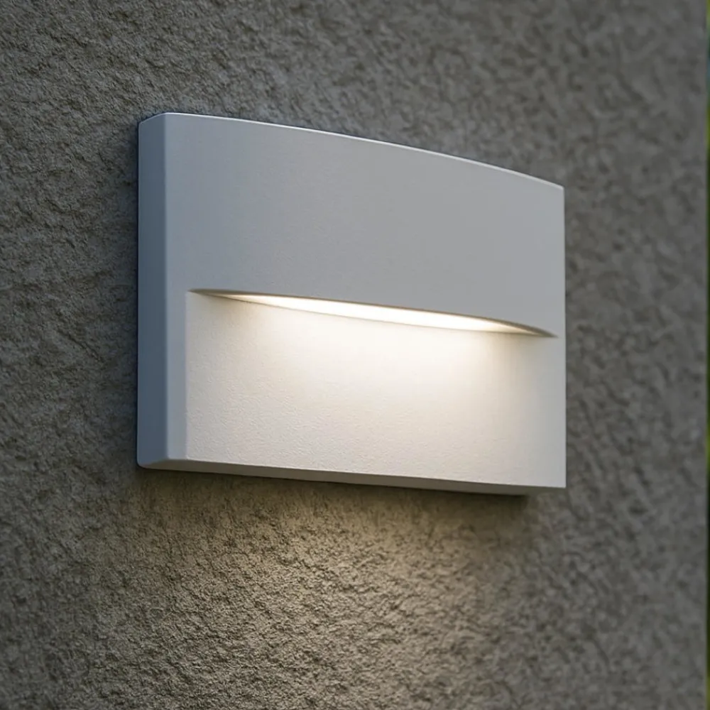 Segnapasso Led-Selezionato da Mazzolaluce Segnapasso led rettangolare per esterno a parete bianco led 4w 3000k
