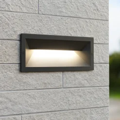 Segnapasso Led-Selezionato da Mazzolaluce Segnapasso led rettangolare da incasso parete per esterno grafite ip65
