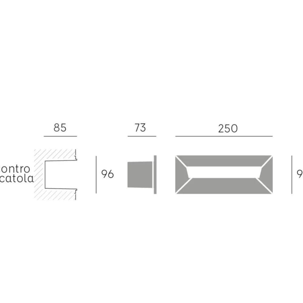 Segnapasso Led-Selezionato da Mazzolaluce Segnapasso led rettangolare da incasso parete per esterno grafite ip65