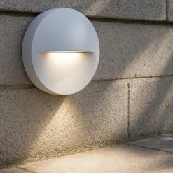 Segnapasso Led-Selezionato da Mazzolaluce Segnapasso led rotondo da incasso a parete bianco per esterno 8w 3000k