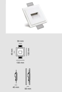 Segnapasso Led-Selezionato da Mazzolaluce Segnapasso led 1.1w 4000k da incasso filo muro parete in gesso cristaly