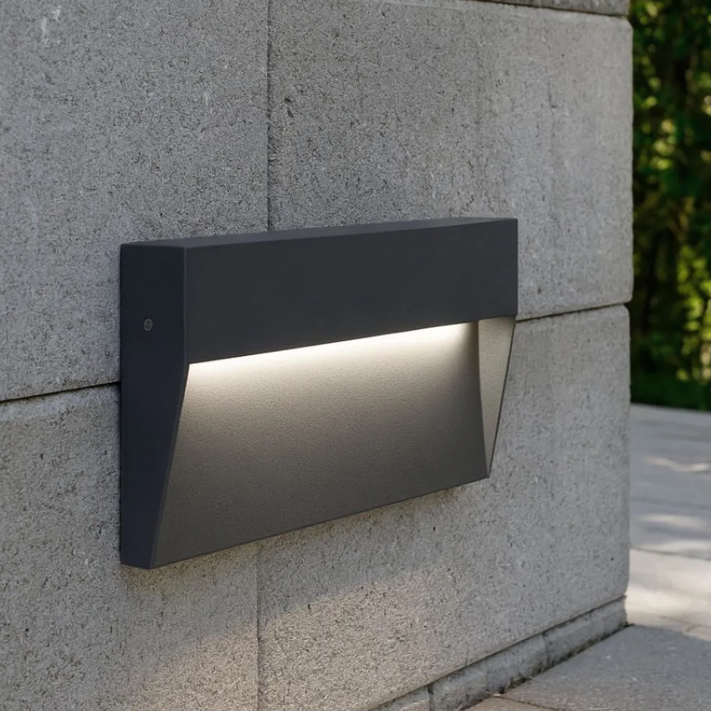 Segnapasso Led-Selezionato da Mazzolaluce Segnapasso led 6w 4000k grafite per parete esterni ip65