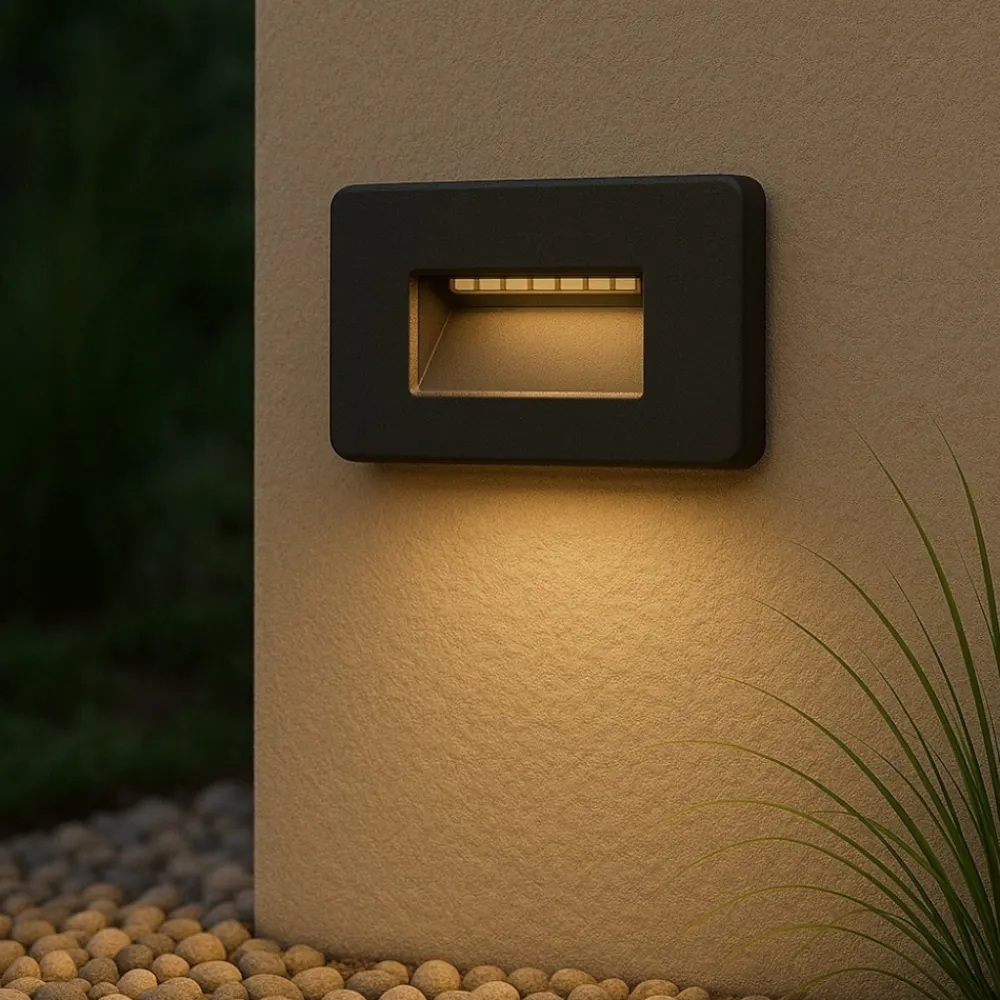 Segnapasso Led-Life Electronics Segnapasso led 2w 3000k 4000k 5000k da incasso per esterno nero