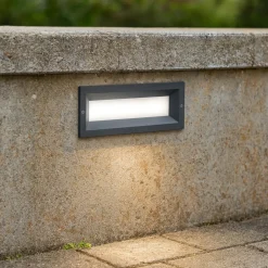 Segnapasso Led-Selezionato da Mazzolaluce Segnapasso rettangolare per esterni da incasso parete grafite led 12w 4000k