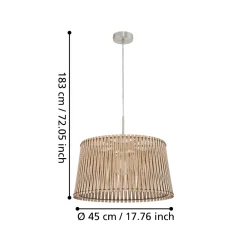 Lampadari Cucina-Eglo Sendero lampadario cucina paralume traforato in legno