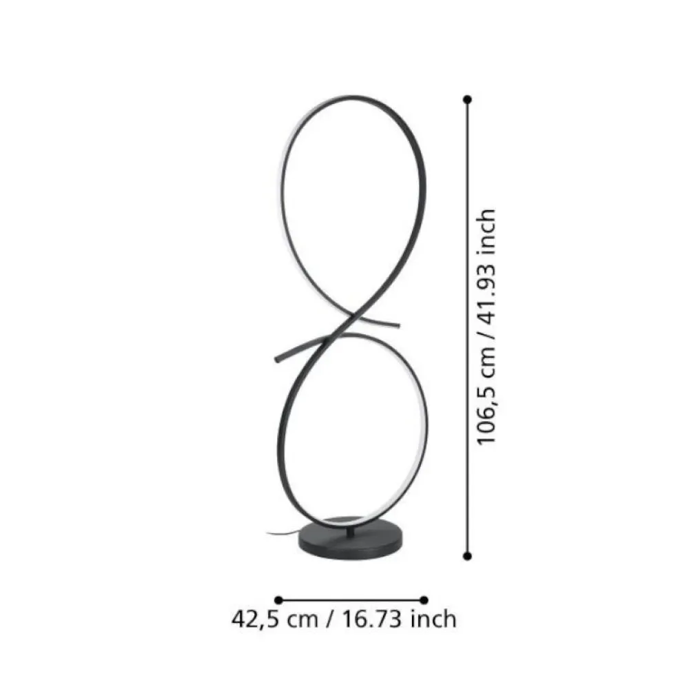 Lampade Da Terra-Eglo Serpins piantana lampada da terra moderna design led 20w 3000k