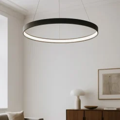 Lampadari Moderni-Sforzin Illuminazione Sforzin anello lampadario moderno nero per soggiorno