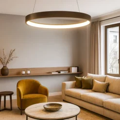 Lampadari Moderni-Sforzin Illuminazione Sforzin anello lampadario particolare moderno bronzo opaco led 3000k