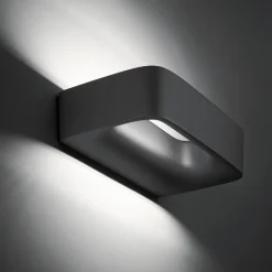 Applique Da Parete-Sforzin Illuminazione Sforzin applique aki antracite moderna da parete led 11w 4000k biemissione