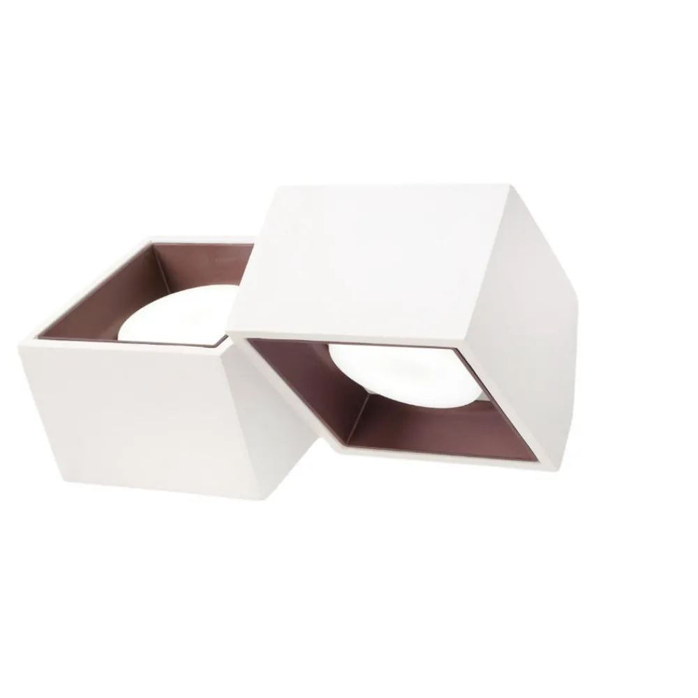 Applique Da Parete-Sforzin Illuminazione Sforzin applique di gesso bianco due luci quadrate nasso bronzo