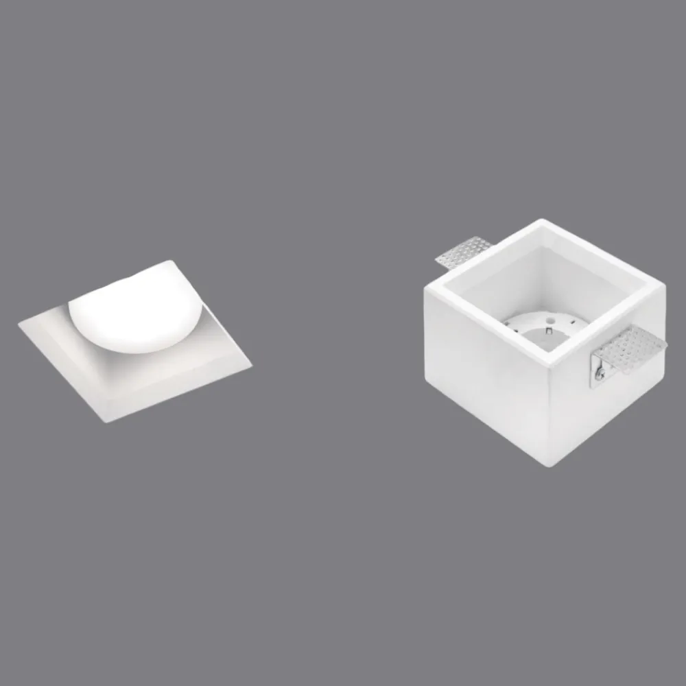 Faretti Da Incasso-Sforzin Illuminazione Sforzin filiatra faretto di gesso quadrato da incasso a soffitto