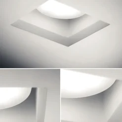 Faretti Da Incasso-Sforzin Illuminazione Sforzin filiatra faretto di gesso quadrato da incasso a soffitto