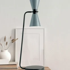 Lampade Da Tavolo-Miloox Sforzin graal lampada da tavolo grigio da soggiorno 2 luci dimmerabile