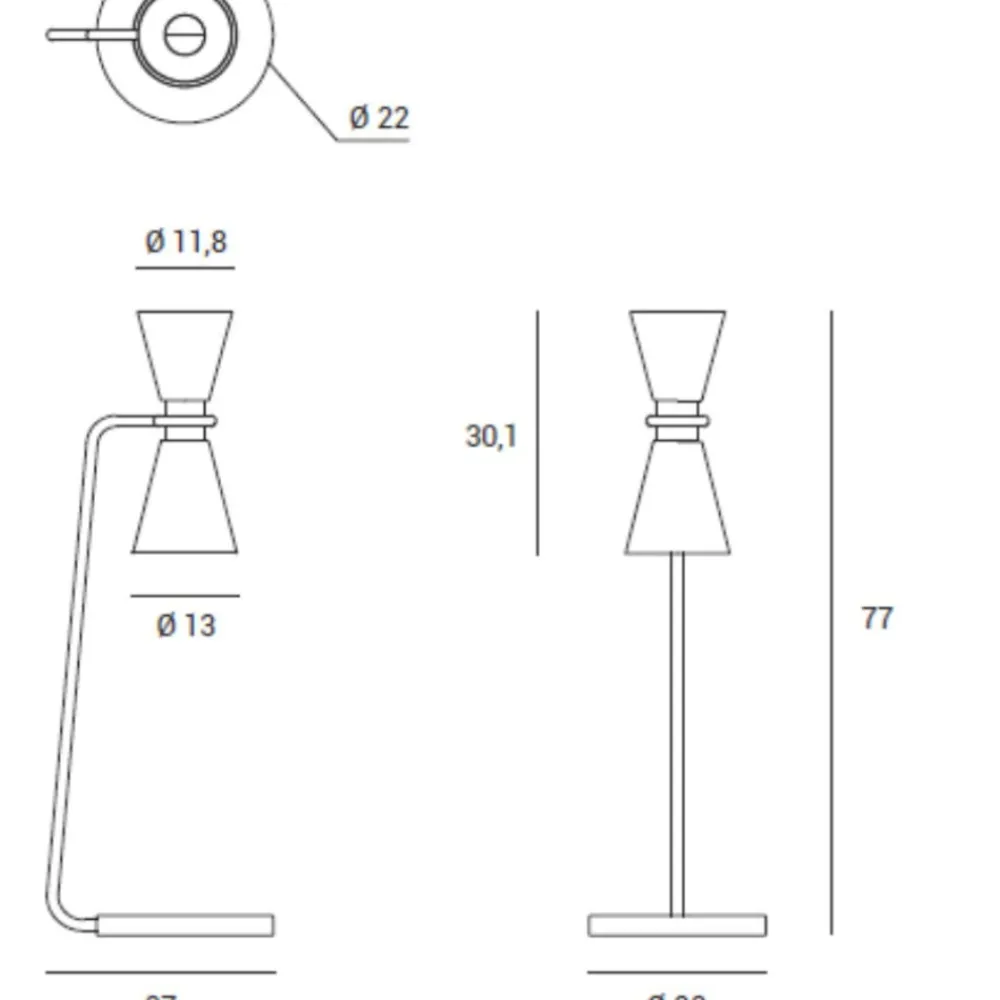 Lampade Da Tavolo-Miloox Sforzin graal lampada da tavolo grigio da soggiorno 2 luci dimmerabile