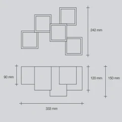 Plafoniere Moderne-Sforzin Illuminazione Sforzin herea plafoniera 5 faretti led moderna cubi di gesso bianco pitturabile