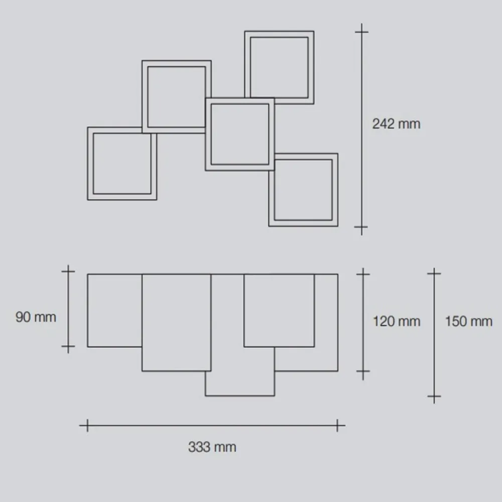 Plafoniere Moderne-Sforzin Illuminazione Sforzin herea plafoniera 5 faretti led moderna cubi di gesso bianco pitturabile