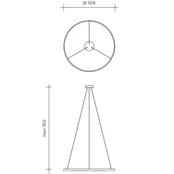 Lampadari Moderni-Sforzin Illuminazione Sforzin lampadario tondo moderno led 70w 3000k cerchio nero