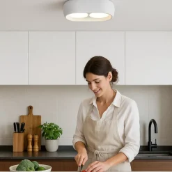 Plafoniere Moderne-Sforzin Illuminazione Sforzin mysia plafoniera da cucina colore bianco