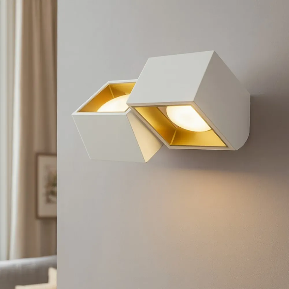 Applique Da Parete-Sforzin Illuminazione Sforzin nasso applique in gesso bianco dettagli oro due luci