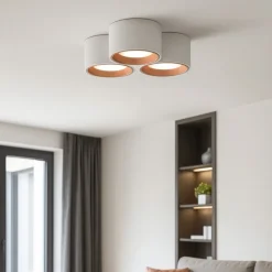 Plafoniere Moderne-Sforzin Illuminazione Sforzin plafoniera in gesso 3 luci moderna nasso rame