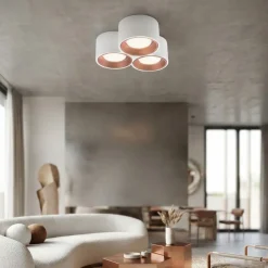 Plafoniere Moderne-Sforzin Illuminazione Sforzin plafoniera in gesso 3 luci moderna nasso rame