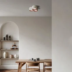 Plafoniere Moderne-Sforzin Illuminazione Sforzin plafoniera in gesso 3 luci moderna nasso rame