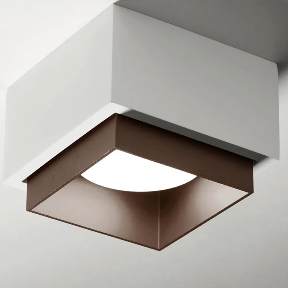 Plafoniere Moderne-Sforzin Illuminazione Sforzin plafoniera quadrata in gesso bronzo syme