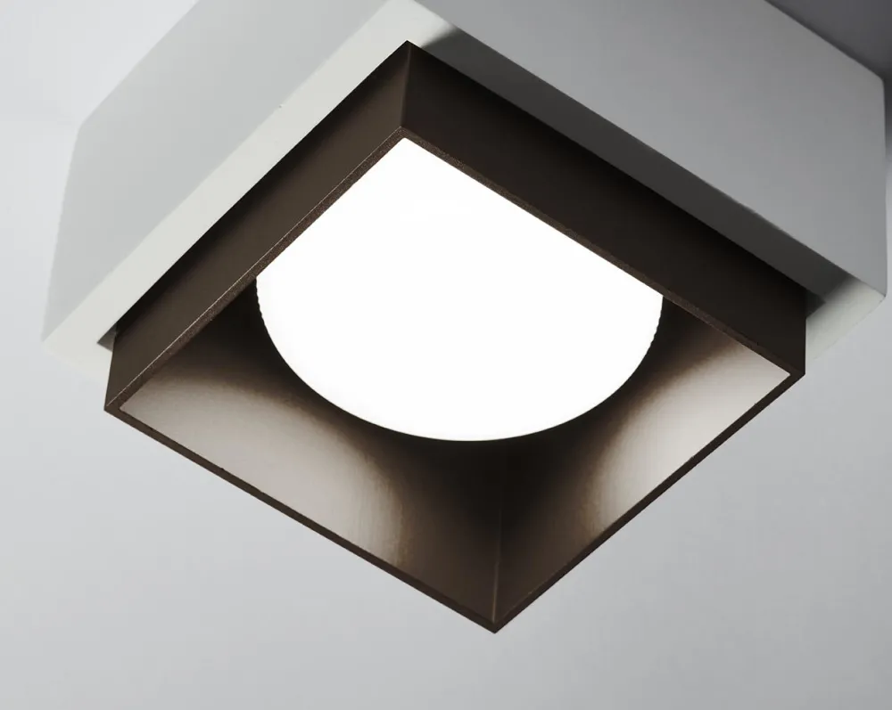 Plafoniere Moderne-Sforzin Illuminazione Sforzin plafoniera quadrata in gesso bronzo syme