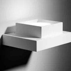 Applique Da Parete-Sforzin Illuminazione Sforzin tecnico applique moderna sibari quadrato gesso bianco gx53