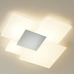 Plafoniere Moderne-Top Light Shadow toplight plafoniera 70cm moderna da cucina vetro bianco cromo