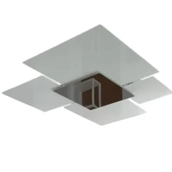 Plafoniere Moderne-Top Light Shadow toplight plafoniera 70cm moderna da cucina vetro bianco cromo