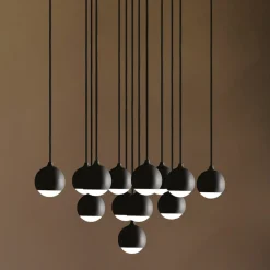 Lampadari Moderni-Vivida International Shallow vivida lampadario cascata nero per salotto led 40w 3000k