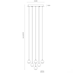 Lampadari Moderni-Vivida International Shallow vivida lampadario cascata nero per salotto led 40w 3000k