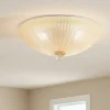 Plafoniere Moderne-Ideal Lux Shell pl4 plafoniera per camera da letto vetro ambra granigliato
