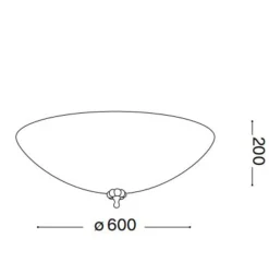 Plafoniere Moderne-Ideal Lux Shell pl6 plafoniera 60cm rotonda vetro ambra da cucina