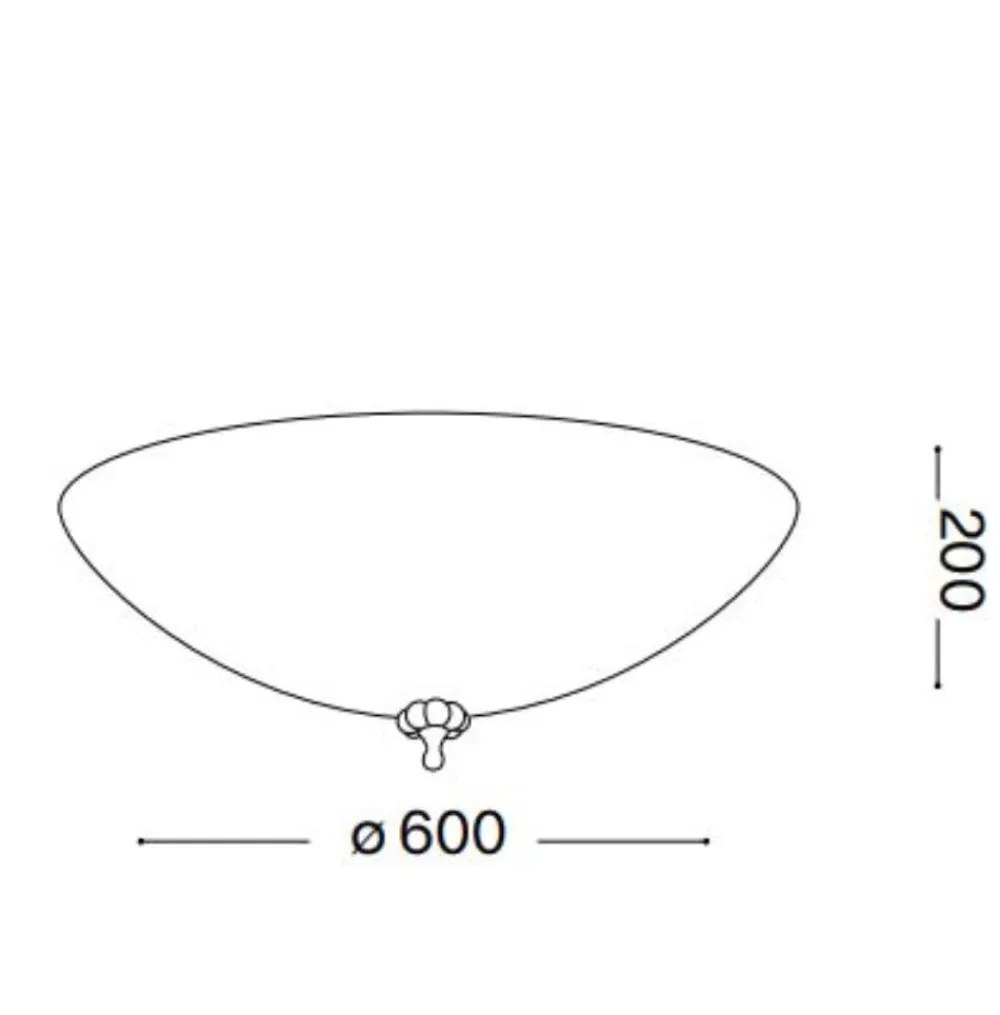 Plafoniere Moderne-Ideal Lux Shell pl6 plafoniera 60cm rotonda vetro ambra da cucina