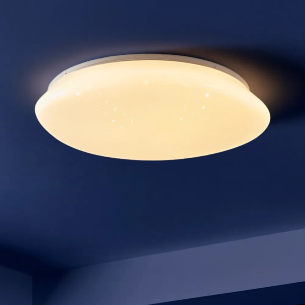 Plafoniere Moderne-Eglo Sileras z plafoniera moderna smart dimmerabile led rgb da 2700k a 6500k
