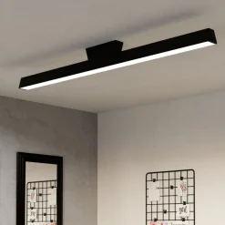 Plafoniere Moderne-Eglo Simolaris z plafoniera moderna nera led rgb da 2700k a 6500k