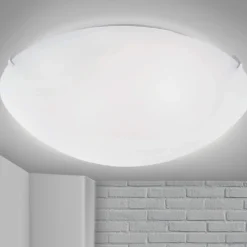 Plafoniere Moderne-Ideal Lux Simply pl3 plafoniera da cucina di vetro bianco rotonda
