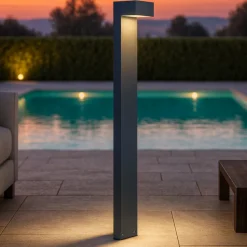 Lampioni Da Giardino-Ideal Lux Sirio pt2 h80 lampione da giardino antracite ip44
