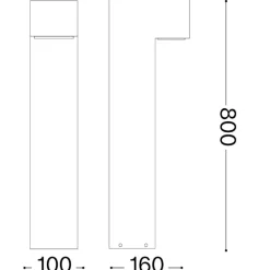 Lampioni Da Giardino-Ideal Lux Sirio pt2 h80 lampione da giardino ip44 grigio 80cm